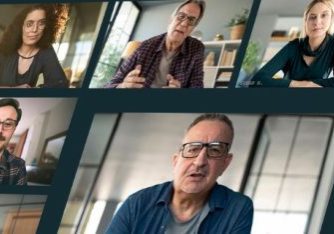 people holding a meeting virtually